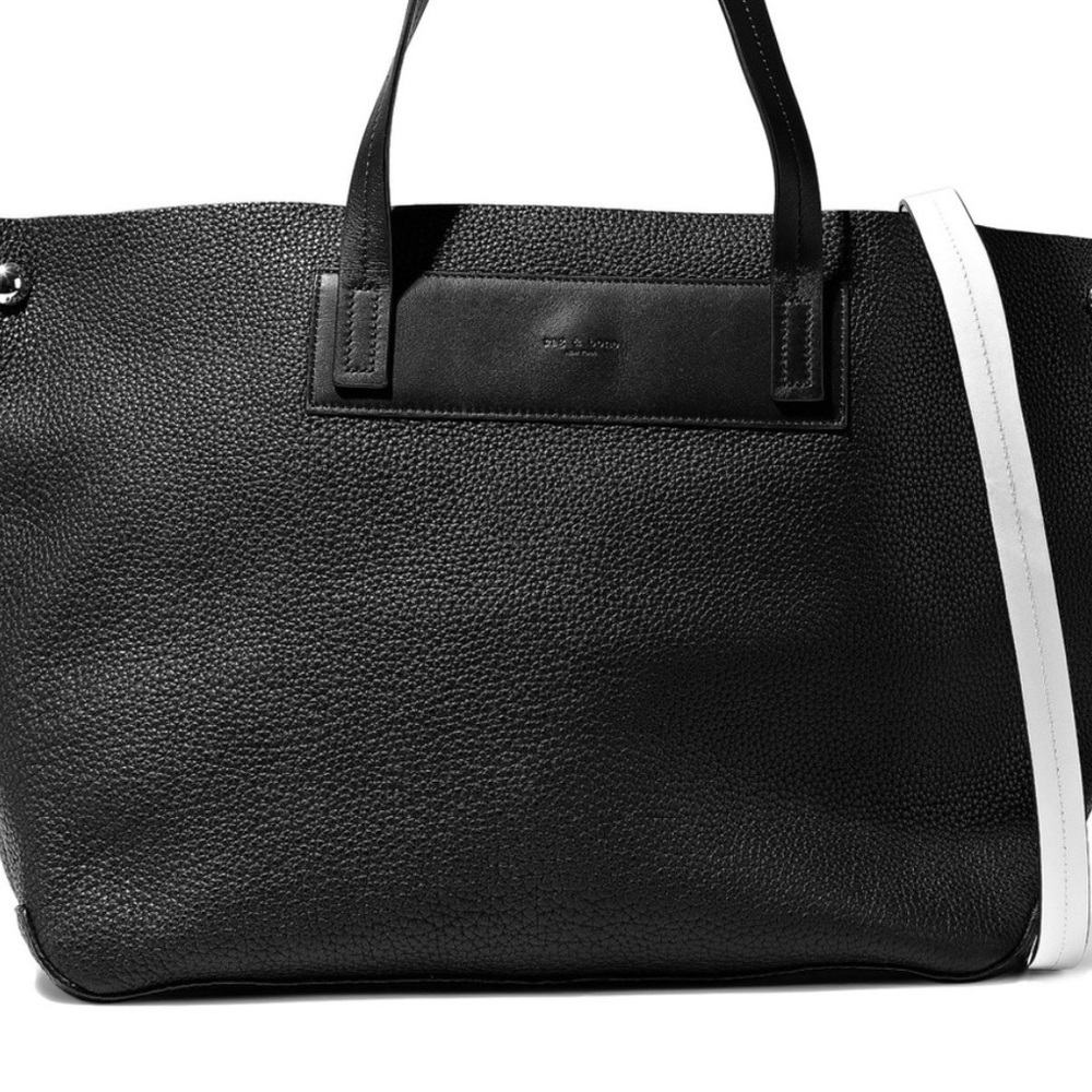 Rag & Bone Black Pebbled Leather Tote Bag